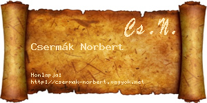 Csermák Norbert névjegykártya