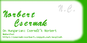 norbert csermak business card